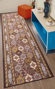 Alfombra Corredor Taupe Diseño Bakhtiari Antideslizante Lavable Tamaño Personalizado - Imagen 1 de 5