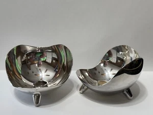 Pair of Hans Jensen Denmark Mid Century Modern Silver Plated Candle Holders MCM - Picture 1 of 15