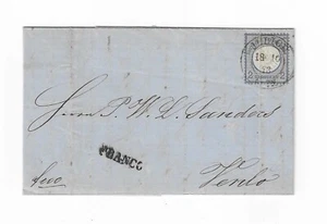 Heimat / JÜLICH 18.10.73 nachverw. Preußen-K2 auf Auslands-Brief m. FRANCO-L1 - Bild 1 von 2