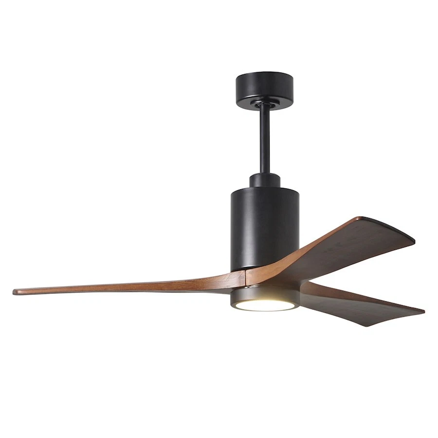 Matthews Fan Patricia 3-Bld 52" Paddle Fan w/Light, Black/Walnut - PA3-BK-WA-52 - Image 1 of 1
