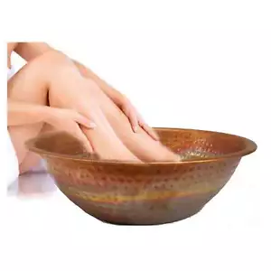 Copper Foot Pedicure Bowl Beauty Salon Spa Soaking Bath Wash Massage Therapy - Picture 1 of 5