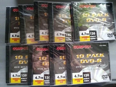 Comp USA 4.7 GB 9 Pack DVD-R Single Sided Recordable Disc with Jewel Cases New - Image 1 of 4