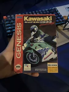 KAWASAKI SUPERBIKE CHALLENGE 1995 Sega Genesis with Box, No Manual Tested READ - Picture 1 of 5