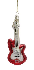 Baumschmuck Gitarre, rot - Baumkugel, Weihnachtsdeko, Christbaumkugel - Bild 1 von 1