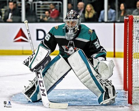 John Gibson Anaheim Ducks Unsigned Mighty Ducks Alternate Jersey in Cover
