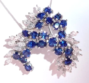 Anhänger Brosche 750 Weißgold 1.60ct. Diamanten 2.20 ct Saphire 10,0 gr - Picture 1 of 11