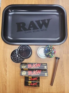 Kit Bandeja Rodante Pequeña Mediana Negra Cruda Set de Regalo Negro - Imagen 1 de 4