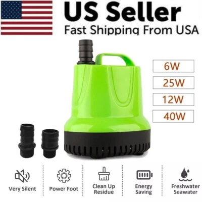 Submersible Water Pump Dirty Clean Aquarium Fountain Pool Pond Fish Tank Flood - Image 1 of 4