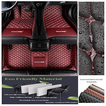 For Dodge Charger Challenger Car Floor Mats Waterproof Custom Auto Liner Carpets Foto 1 de 4