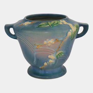 Roseville Snowberry Blue 1947 Vintage Art Pottery Ceramic Vase 1RB-6 - Picture 1 of 6