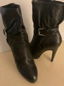 Michael Kors Damen Stiefel Schwarz Leder Plateau Absatz Veronica Größe 7 Euro 38 - Bild 1 von 12