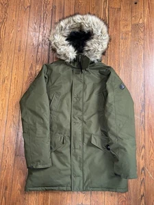 Polo Ralph Lauren Daunen Echtfell Parka Jacke Herren Gr. L Kapuze Mantel Army Grün - Bild 1 von 12