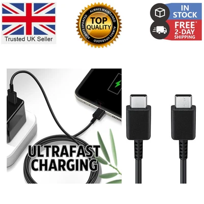 Type C to Type C Cable USB C Fast Charging Samsung Lead For iPhone 15 16 Pro Max - Image 1 of 4