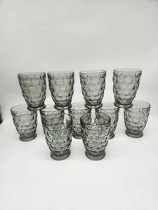 11 Federal Glas Yorktown Sonnenuntergang grau Saftgläser 3,75" Vintage 6oz - Bild 1 von 5