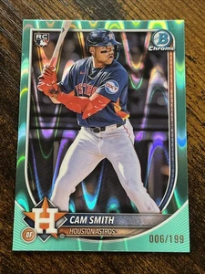 Cam Smith 2025 Bowman Chrome Aqua RayWave rifrattore / 199 #77 Rookie RC - Foto 1 di 2