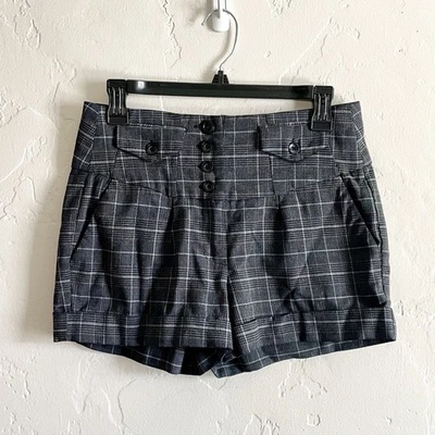 Vintage 90s y2k American Rag Size 3 Juniors Shorts - Gray Plaid Retro Schoolgirl - Image 1 of 4