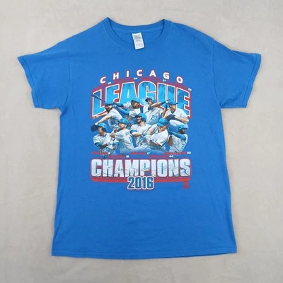 Мужская футболка Chicago Cubs 2016 средний размер чемпион мира 19x27 подходит для маленьких - Изображение 1 из 4