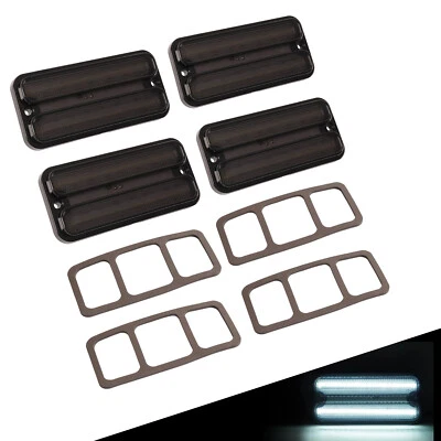 4X LED Side Marker Lights w/Trim For Chevy C10  GMC C15 C25 K15 Pickup 1968-1972 Foto 1 de 4
