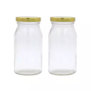 250ML Glass Conserve Jars Preserving Jar Lolly Candy Jam w Gold Color Seal Lid - Picture 1 of 5