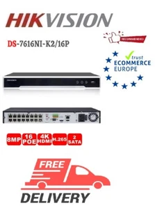 Hikvision DS-7616NI-K2/16P integrado plug & play 4K NVR con resolución de hasta 8 MP - Imagen 1 de 2