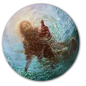 DJ Jesus Christ #1 Helping Hands 7" inch Slipmat Portablism Turntable Slip Mat - Picture 1 of 1