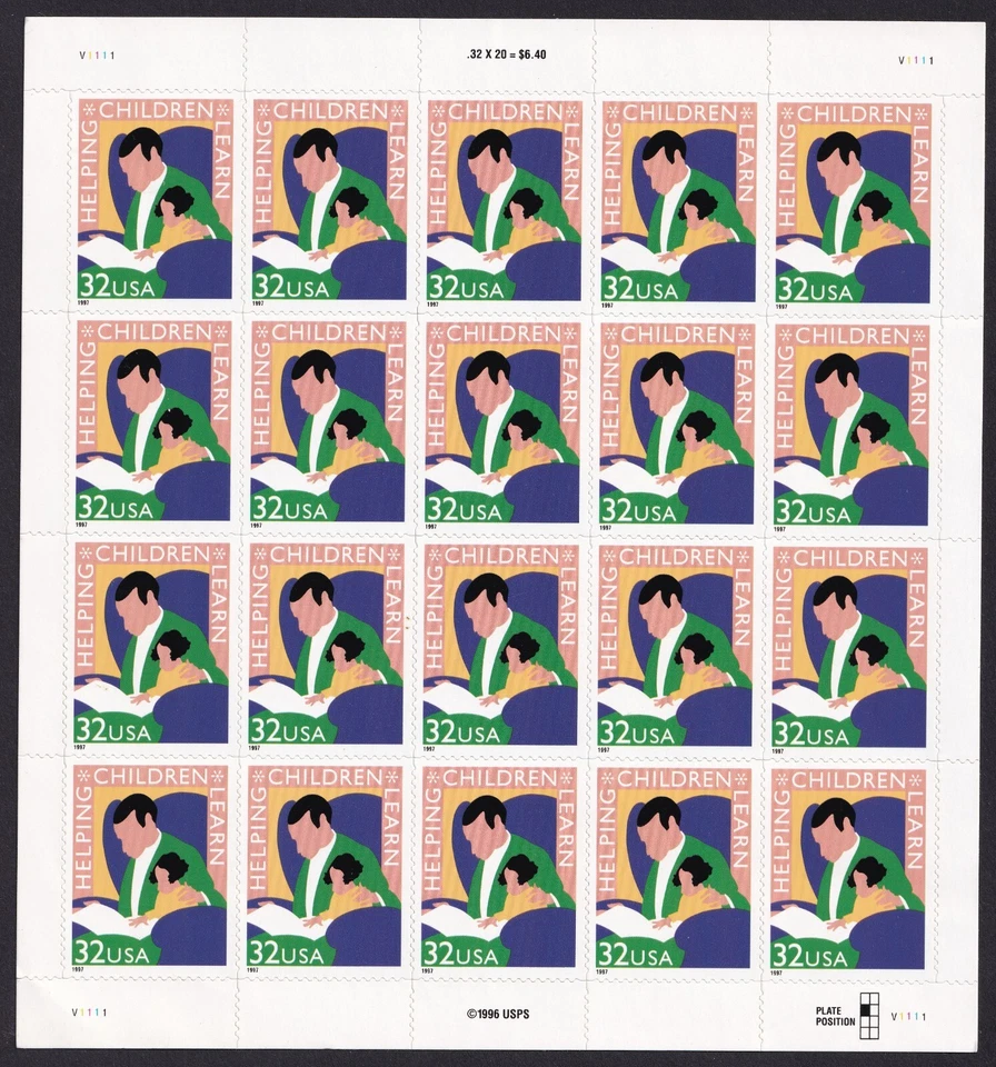 Scott #3125 Helping Children Learn (Reading is Fundamental) Sheet of 20 Stamps - Image 1 of 1