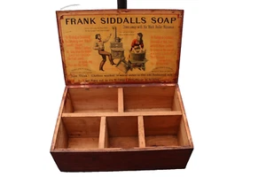 Antique Frank Siddalls Soap Wood Box Dovetailed 16" x 10" x 6" w/Label - Picture 1 of 14