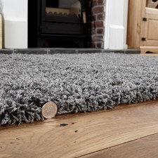 THICK MODERN ABSTRACT SMALL X LARGE SHAGGY PLAIN SOFT NON SHED RUG ROUND RUNNER