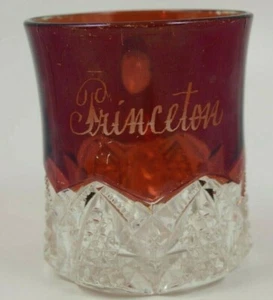 EAPG Ruby Stained Princeton Souvenir Glass MUG - Picture 1 of 6