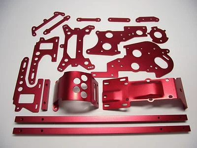 kyosho red CONVERSION ALLOY part set for optima pro salute javelin optima - Image 1 of 4
