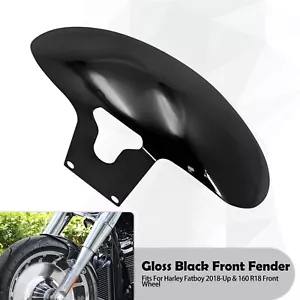Short Bobber Mud Metal Front Fender Fit For Harley M8 Softail Fat Boy FLFB FLFBS - Bild 1 von 19