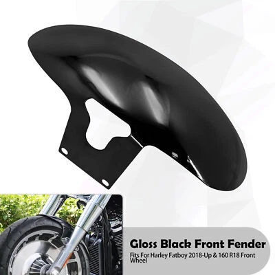 Para-lama dianteiro curto Bobber lama metal ajuste para Harley M8 Softail Fat Boy FLFB FLFBS - Imagem 1 de 4