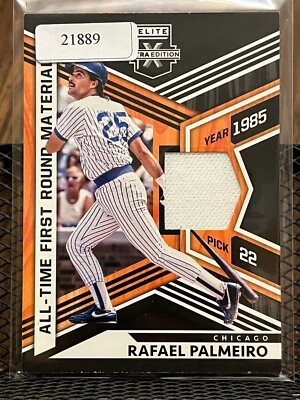 RAFAEL PALMEIRO 2021 ELITE EXTRA EDITION ALL-TIME FIRST ROUND JERSEY PATCH RELIC - Image 1 of 2