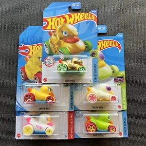 HOT WHEELS Gold TREASURE HUNT DUCK N' ROLL Variation Rubber Ducky Set Glow Dark - Picture 1 of 1