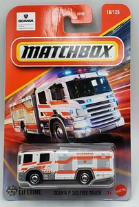 2025 Matchbox White Scania P 360 Fire Truck #16 - Picture 1 of 2
