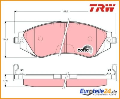 Bremsbelagsatz, Scheibenbremse COTEC TRW GDB3171 für Daewoo - Изображение 1 из 2