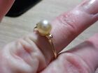 14K MARKED PEARL & DIAMOND RING. SIZE 8.75 VERY PRETTY RING