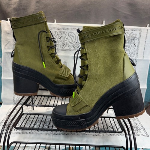 Stivali Converse donna 5 5 Chuck Taylor All Stars verde muschio scuro scamosciati usati in ottime condizioni