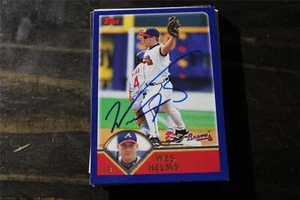 TARJETA AUTOGRAFIADA WES HELMS ATLANTA BRAVES - Imagen 1 de 1
