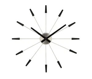 NeXtime große Wanduhr Plug INN, lautlos, schwarz, Edelstahl, ø 58 cm, NX2610ZW - Bild 1 von 4