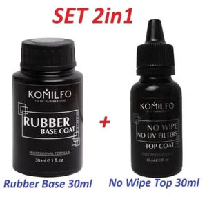 SET! Komilfo Base Gomma 30ml + Top Senza Pulizia 30ml LED/UV - Foto 1 di 1