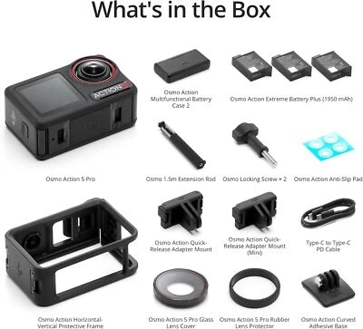 DJI Osmo Action 5 Pro Adventure Combo Action Camera Subject Tracking 3x Battery - Image 1 of 4