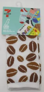 CALCETINES 7-Eleven Coffee Bean Crew (un par) tamaño regular 61/2-12 novedad Seven 7-11 - Imagen 1 de 5