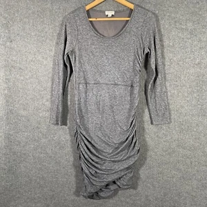 Witchery Dress Womens 12 Grey Bodycon Fitted Ruched Cocktail Party Occasion - Picture 1 of 12