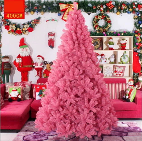 Pink 4 5 6 7 Feet Tall Christmas Tree Stand Holiday Season Indoor Outdoor Trees - Image 1 of 4
