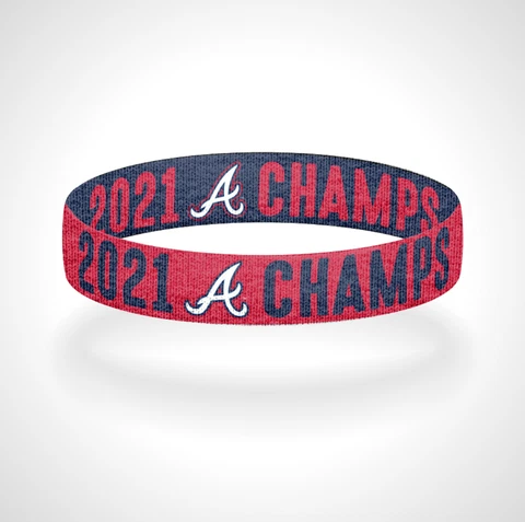2021 World Series Champs Atlanta Braves Bracelet Wristband Chop On Baseball Cover