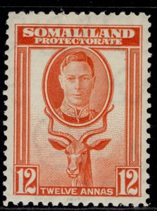 SOMALILAND PROTECTORATE GVI SG112, 12a red-orange, M MINT. - Picture 1 of 1