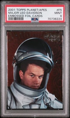 Planet of The Apes Mark Wahlberg PSA 9 Topps 2001 Major Leo Embossed Foil Card - Image 1 of 2