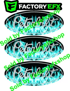 3 Teal Peterbilt Flame Grille Hood Decal Emblems Flames 359 379 378 377 - Foto 1 di 7