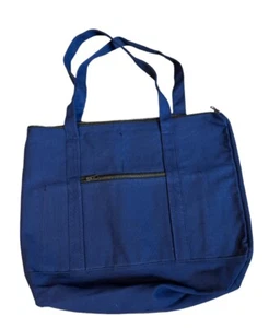 Bolso de Mano de Lona Azul Bodega Blueprint Negro Cremalleras YKK 7"x18"x16" Azul - Imagen 1 de 6